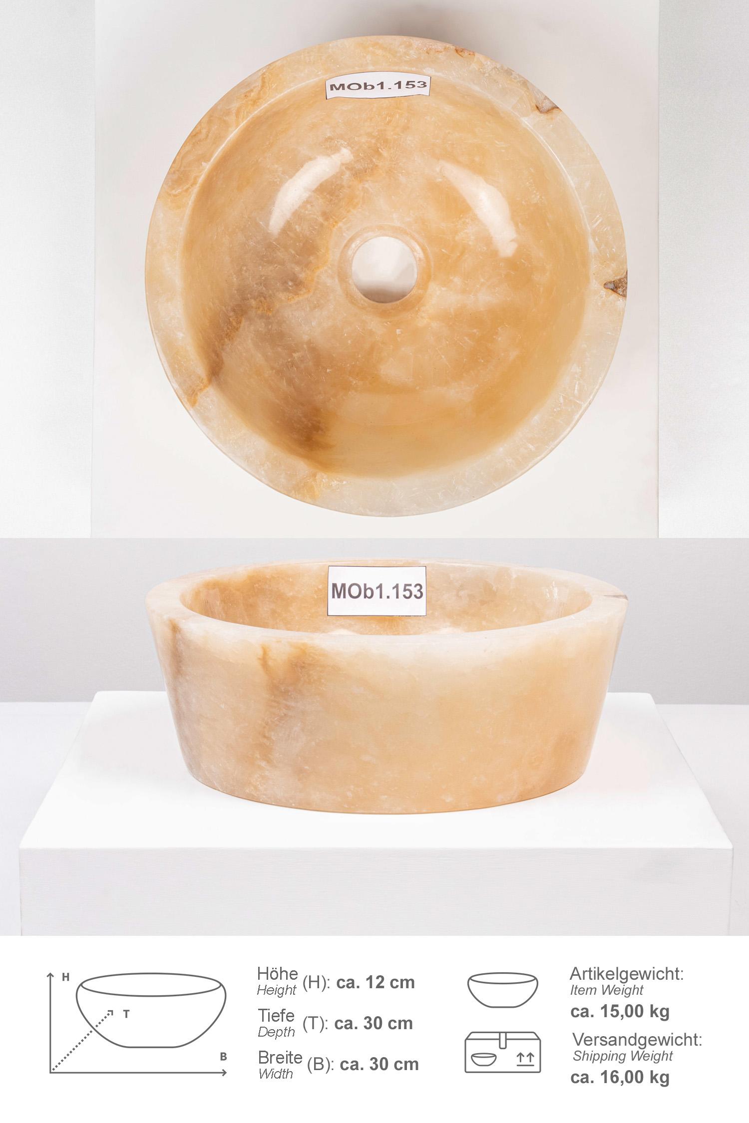 Onyxmarmor Waschbecken MINIJAYA 30 cm poliert MOb1.153