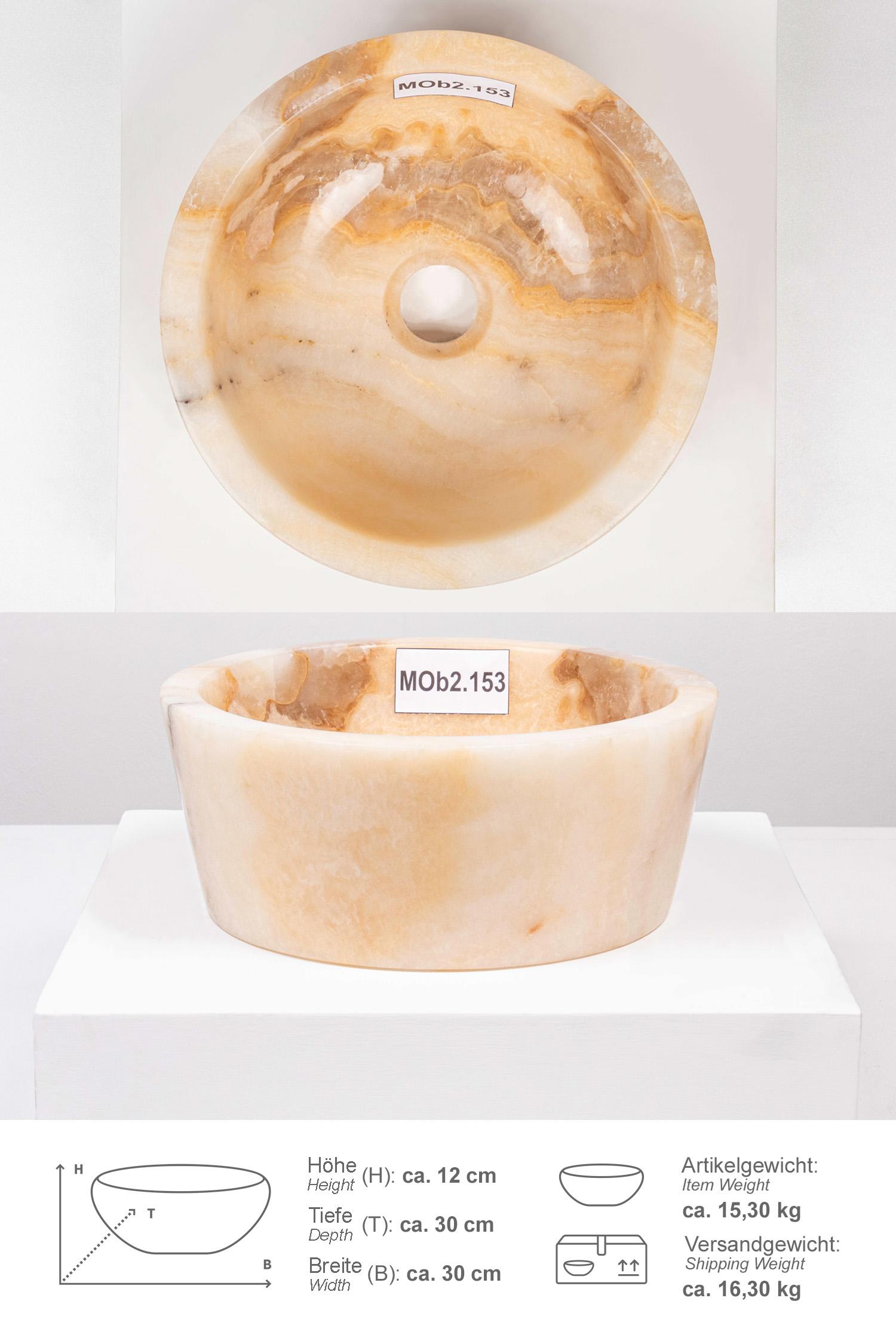 Onyxmarmor Waschbecken MINIJAYA 30 cm poliert
MOb2.153