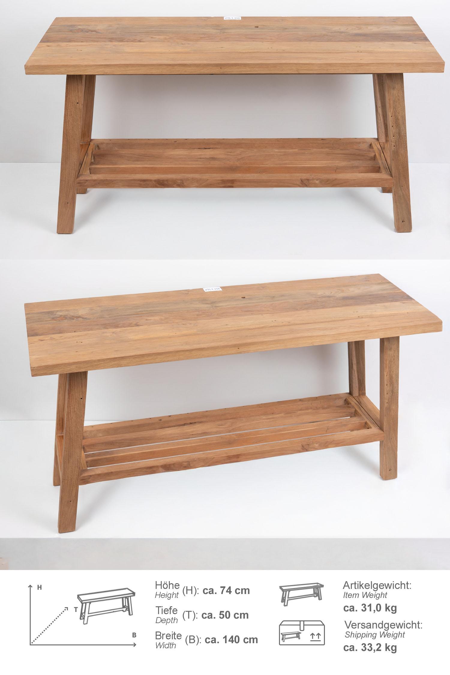 Teakholz Waschtisch Zen rustikal 140 cm ZTL1.156